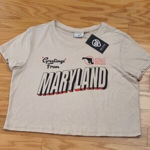 Where I'm From, Maryland Beige Cropped Tee Size L